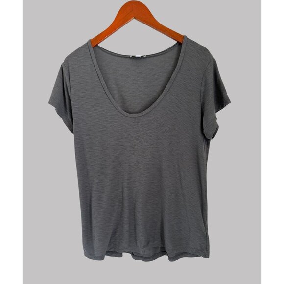 James Perse Tops - James Perse Womens Gray Scoop Neck Tee Size 4 Cotton Modal Blend